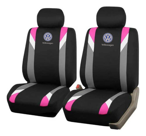 Autoplus Accesorios Gray Pink Fabric Cover + Seat Belt Covers + Trash Bag Volkswagen 1