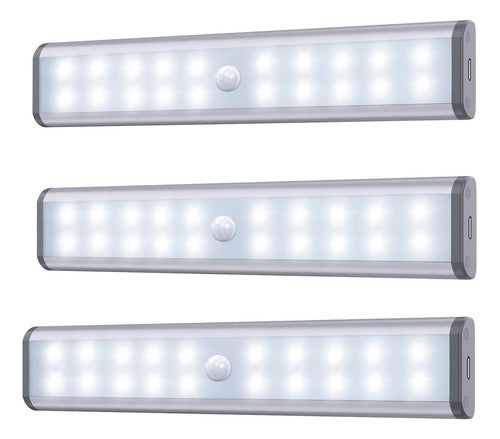 Luces De Closet Con Sensor, 3-pack, Batería Recargable 0