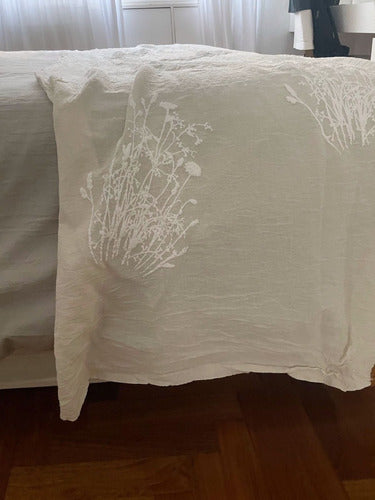 Queen Size Cotton Gauze Throw Bedspread with Málaga Print 3