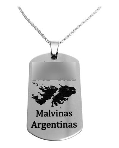 Petrarca Medalla Malvinas Argentinas Héroes Acero + Cadena + Estuche 2