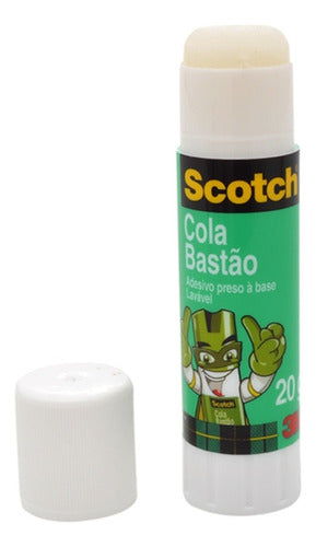 Cola Bastão Scotch 3m 20g Original Escolar Artesanato C/3 Un 1