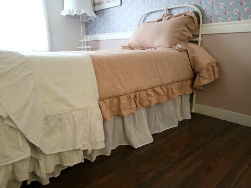 Vints House Offers Cotton Gauze Bed Skirt. 1.40x1.9 4