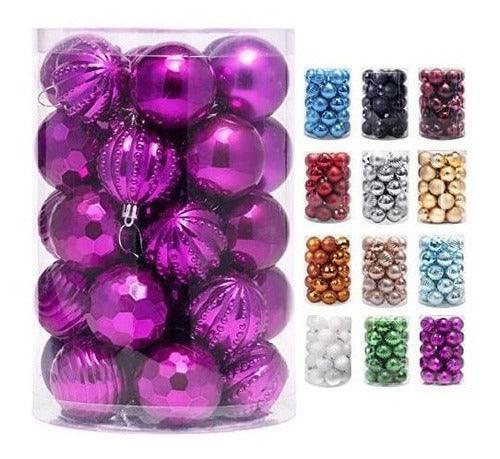 Bolas Para Arbol De Navidad  6cm  X 30u Purpura 0