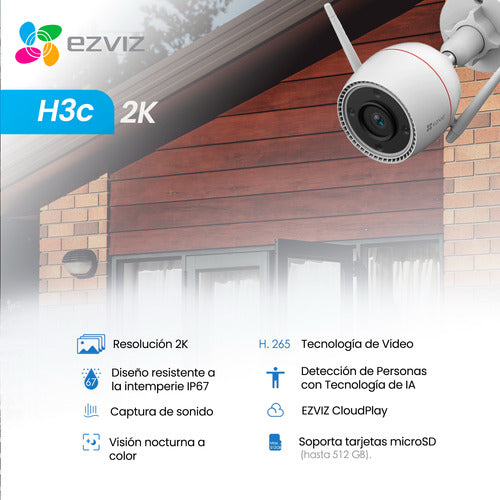 Cámara Seguridad Ezviz Ip Wifi Exterior Full Color 2k +128gb 1