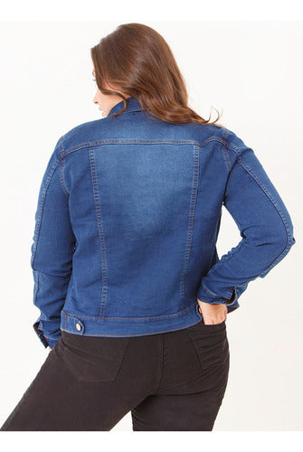 her Classic Stretch Denim Jacket Plus Size 1