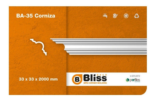 Atenneas Moldura Telgopor Techo Pared Bliss Ba-35 X Tira 2ml Rambla 0