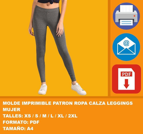 Molde Imprimible TRB Patron Ropa Calza Leggings Mujer Promo 2x1 1