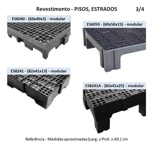 6 Prolongadores Para Estrado  Pallet Piso 82x41cm -  Branco 6