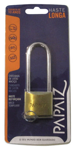 Papaiz Long Shackle Double Lock Brass Padlock 35/50mm 0