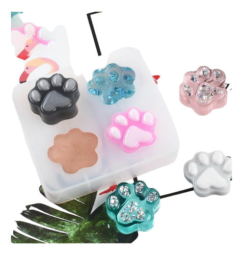 AIUARTESANAS Silicone Mold Pet Paw Keychains Resin Porcelain 0