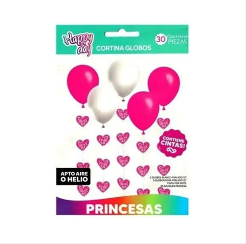 Set Cortina Globos Varios Modelos De 30 Piezas Apto Helio 1