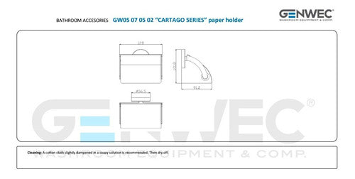 Genebre GW Cartago Zinc Toilet Paper Holder GW05.07.05.02 1