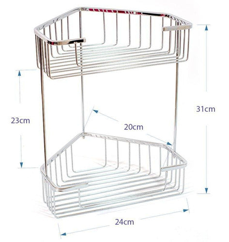 Genki Stainless Steel Double Shelf Grid Resistant Soap Dish Shelf 1
