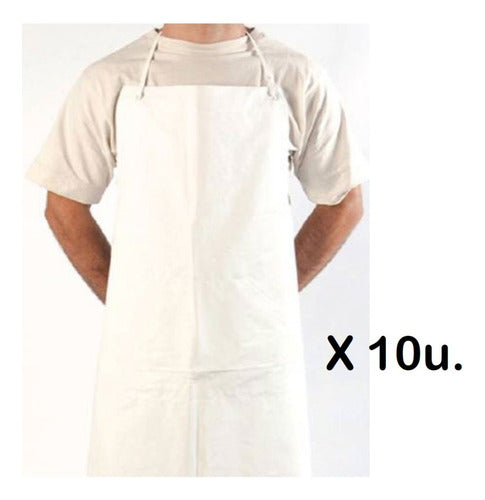 Bil-Vex 10u. PVC Bib Apron White with Abdominal Reinforcement 0.9m X 1.2m 5