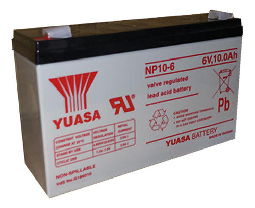 Bateria Yuasa Np 6-10 Gel 6v10ah Juguetes Luz Emergencia Ups 0