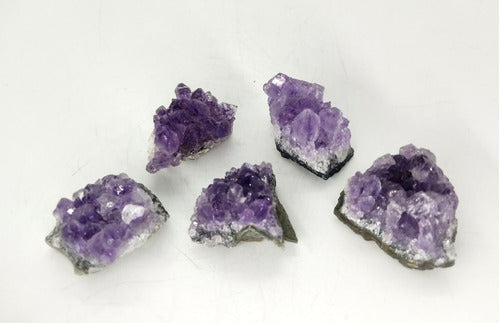 Set of 3 Small Amethyst Druzy Clusters - Sacred Flame 0
