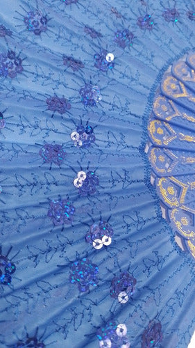 Vintage Dance Sequin Fabric Fan for Weddings Souvenir 24