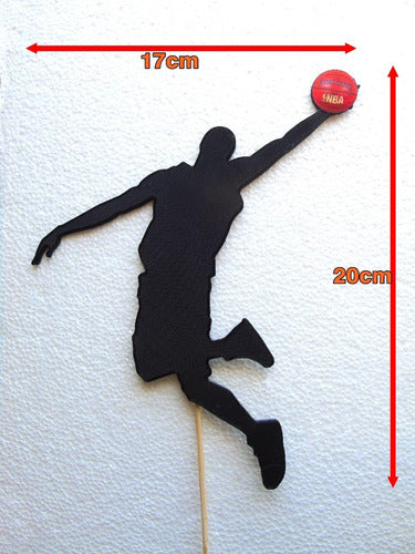 Adorno P. Torta Básquet Michael Jordan + Bengala + Vela + To 1