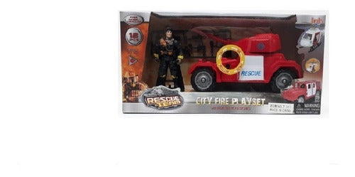Set Firefighter Police Car Helicopter Tank with Sound 0