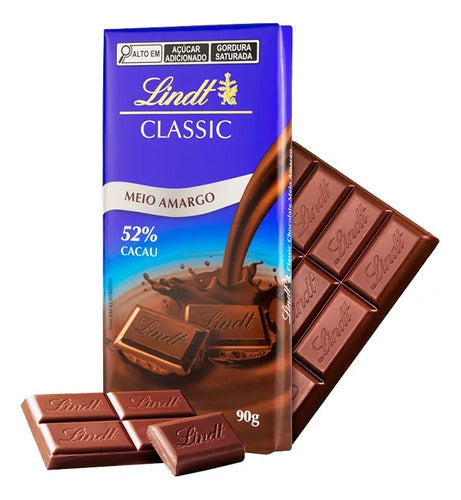 Chocolate Francês Meio Amargo 52% Cacau Lindt Classic 90g 1