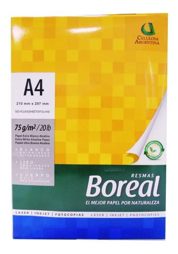 Boreal A4 Paper Ream 75g Extra White Pack of 5 Units 0