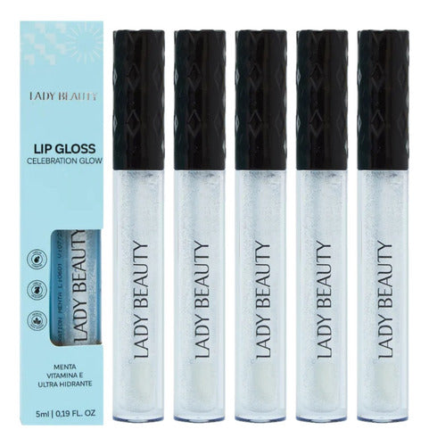 12 Lip Gloss Celebration Glow Menta Lb45 Lady Beauty Atacado 2