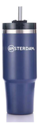 Vaso Térmico Amsterdam Con Sorbito Azul 890ml 0