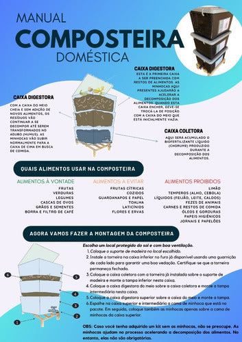 Combo 3 Composteiras Domesticas Minhocário 90l Kit Econômico 7