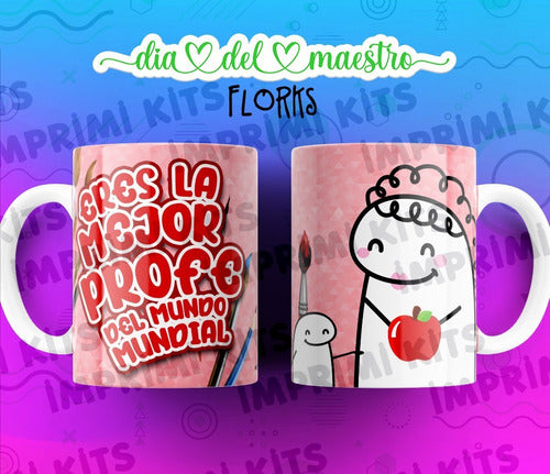 Imprimi Kits Plantillas Tazas Flork Dia Del Maestro Profesor Maestra #3 3