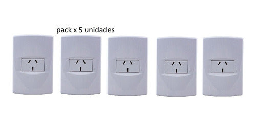 Sica Light Switch 1 Simple Socket White Pack of 5 Units 0