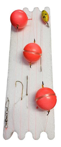 Yo-yo Line with 3 Bobbers for Pejerrey Fishing 30mm 1