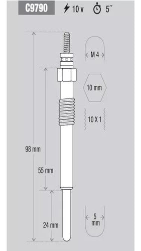 Bujia Calentadora Para Ford Focus 1.8 Tdci Diesel Kessel 2