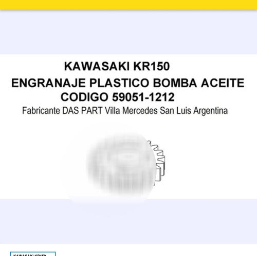 Plastic Gear for Kawasaki Kr 150 Oil Pump 1