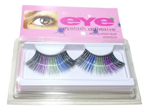 Eye Lash Pestañas Postizas Artísticas Fantasía Eyelash Varios Colores 3