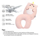 Stocaggio Pink Unicorn Travel Pillow, Soft and Cushioned 2 in 1 3