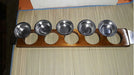 Wooden Laquered Support with 5 Stainless Steel Pans 2