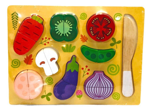 Dream Sports Wooden Vegetables Set with Knife and Board - 18 pcs 2