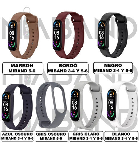 Miaband Pack of 4 Silicone Bands for Xiaomi Mi Band 3, 4, 5, 6, and 7 4