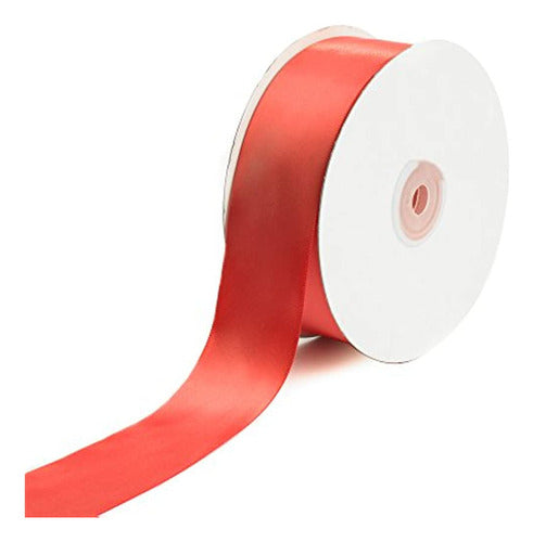 Creative Ideas Solid Satin Ribbon 112 Inches by 50 Yards Coral 0