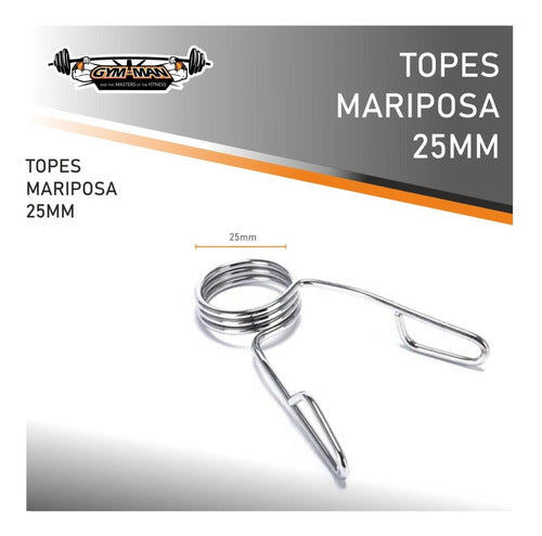 GYM-MAN Tope Mariposa Para Barra Mancuernas 25mm Traba Discos Gym C 1