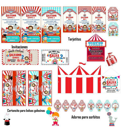 Kit Imprimible Diseños Cumple Fiesta Tarjetas Stickers Y Más 7