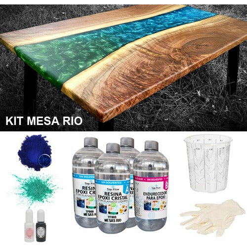 Kit 06 Mesa Rio Bi Capa 4000cc Resina Epoxi Mesa Rio 1