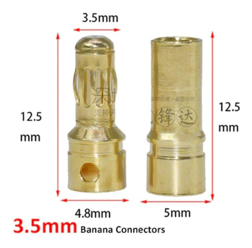 Amass Connector Type Bullet-Banana Plug 3.5 Mm 2 Pairs Male-Female 1