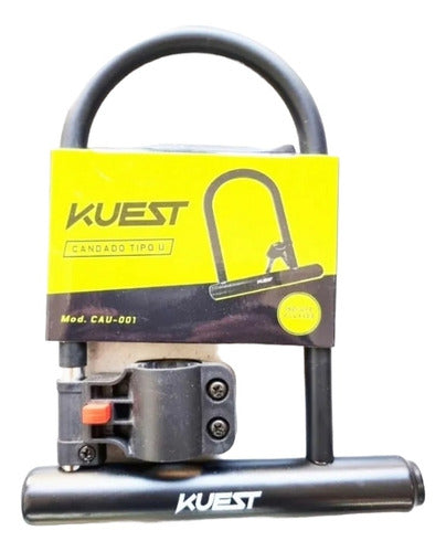 Kuest Motorcycle Bicycle U-Lock Anti-Theft Security Lock 2 Keys New 4
