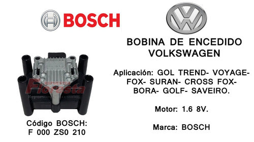 Bosch Ignition Coil Volkswagen Cross Fox 1.6 8V Floresta 4