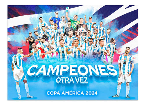 Silkap Poster Argentina Bicampeón De América 2024 90x60cm 1