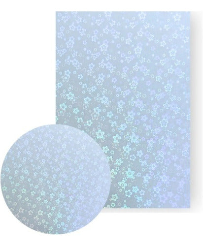 Laminado En Frío A4 Holográfico X 50 Unid.  Modelo Flowers 3