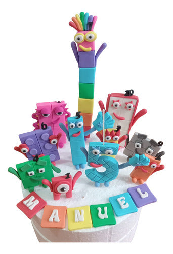 Elrincondevalentina_ Adorno Torta Numberblocks Porcelana Fria 0