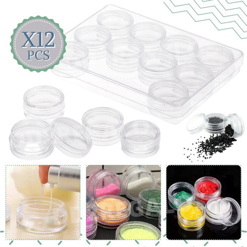 12 Plastic Jars 10g Plastic Containers with Screw Cap 2