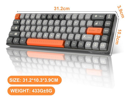 ADDTREE Teclado Mecánico Portátil 60% Para Juegos, EK-68keys 1